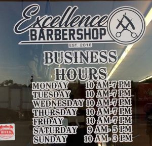 business hours of operation door vinyl